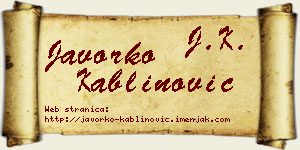 Javorko Kablinović vizit kartica